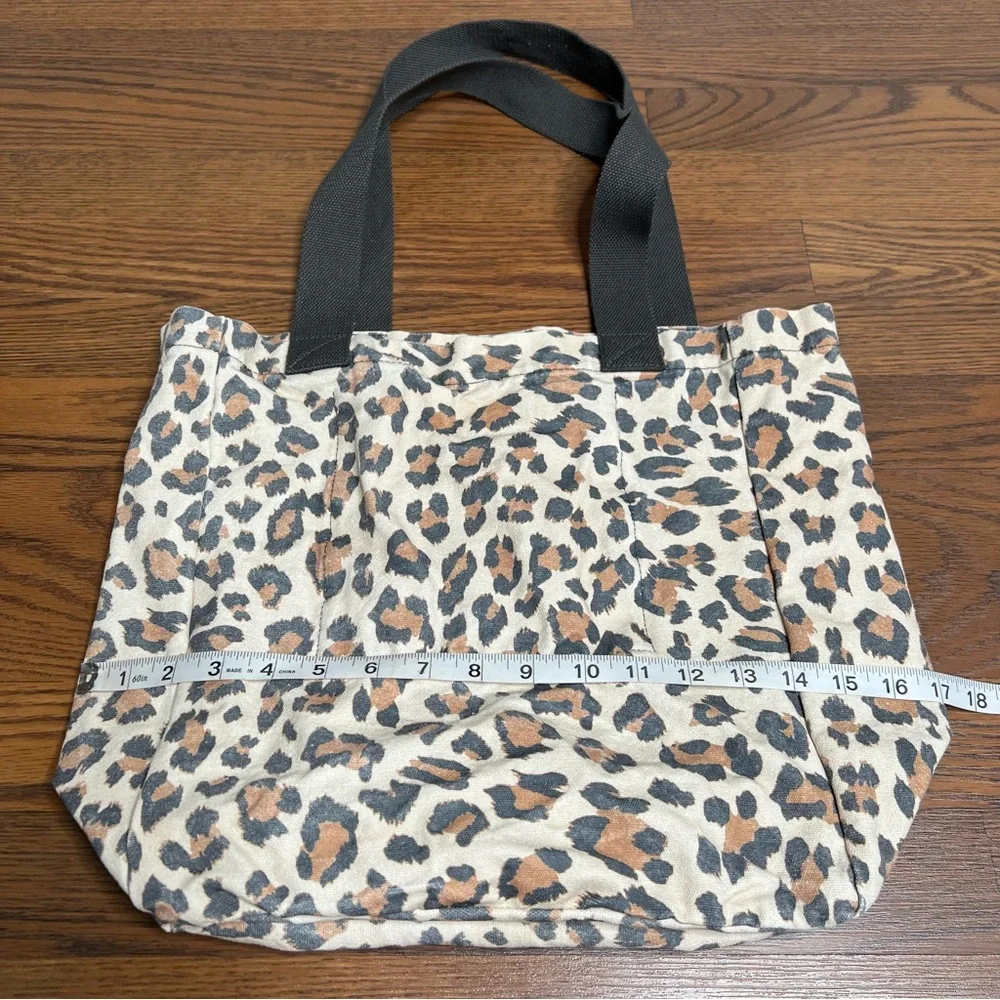 Aerie leopard print canvas tote bag